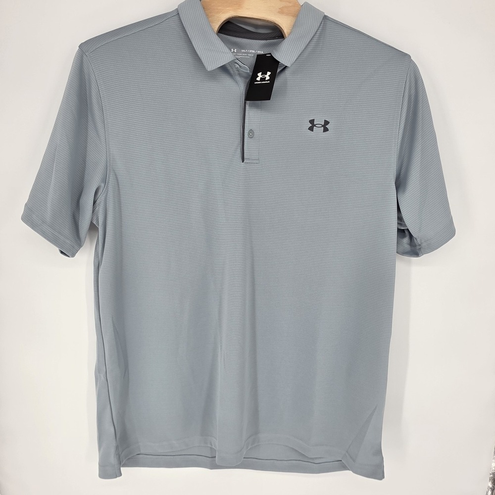 New‎ Under Armour Polo Shirt Mens 3XLT UA Golf  Performance Gray Loose
